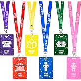 Chambom 6 Sets Hall Passes for Classrooms - Unbreakable PVC Hall Pass Lanyards, Classroom Passes for Bathroom, Hall, Library, Office and Nurse Classroom School Supplies Teacher Gifts