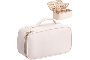 HBlife Small Makeup Bag Travel Cute Make Up Bag Makeup Brush Bag Case Organizer Cosmetic Bags for Women Girls with Handle (Be