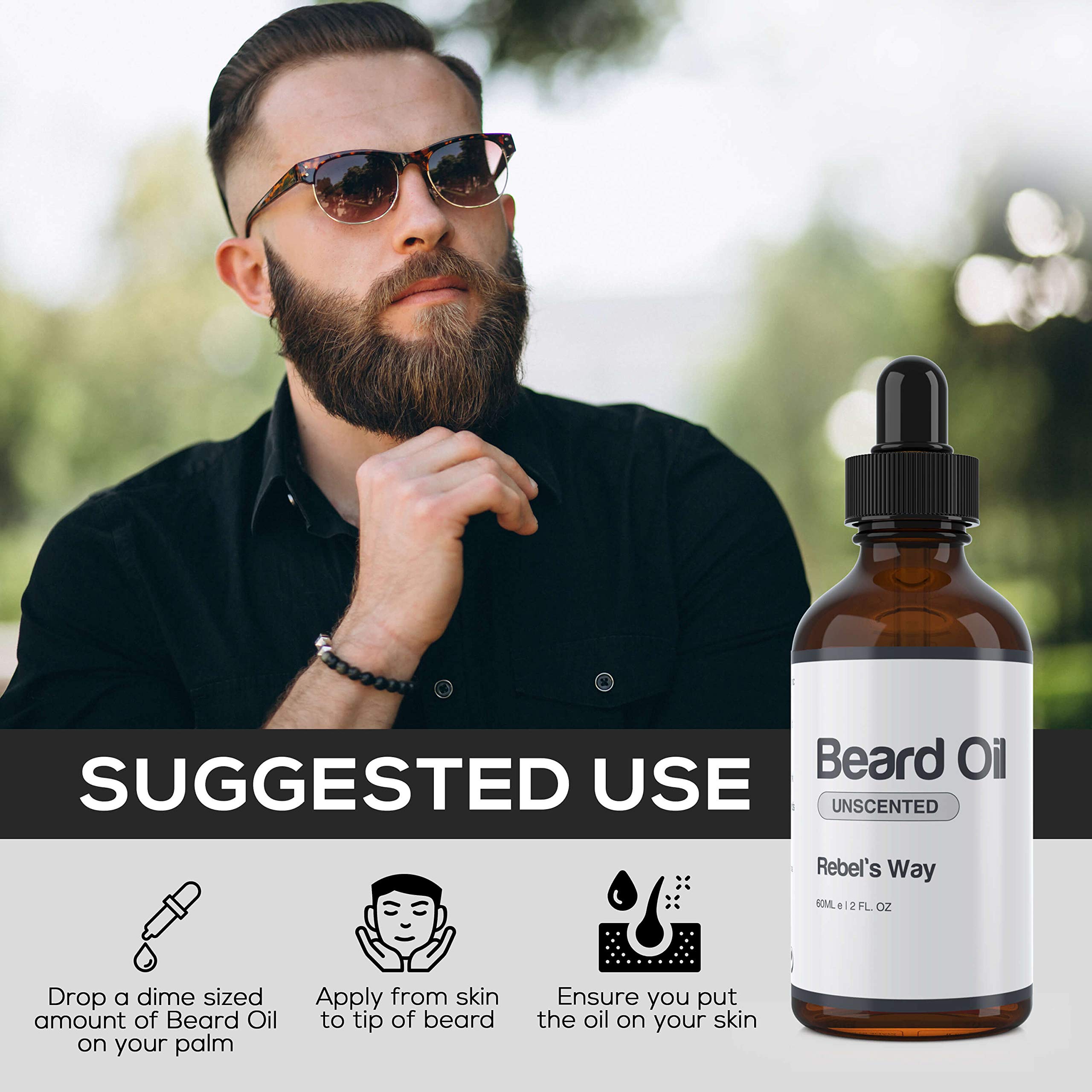 Unscented Beard Oil Made in Canada (2 Oz - 60ml)