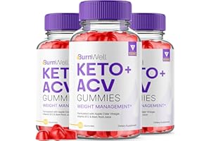 FYVUS (3 Pack) Burn Well Keto + ACV Gummies, Burn Well Keto Gummies Apple Cider Vinegar 1000mg Vitamin B12 Folic Acid Supplement Men Women, Burn Well Keto ACV Gummies Maximum Strength Formula (180 Gummies)
