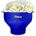 The Original Salbree Collapsible Silicone Microwave Popcorn Popper Maker Machine, Microwavable Bowl Holds 16 Cups, Uses Hot Air and Oil Always Optional - The Most Colors Available (Blue)