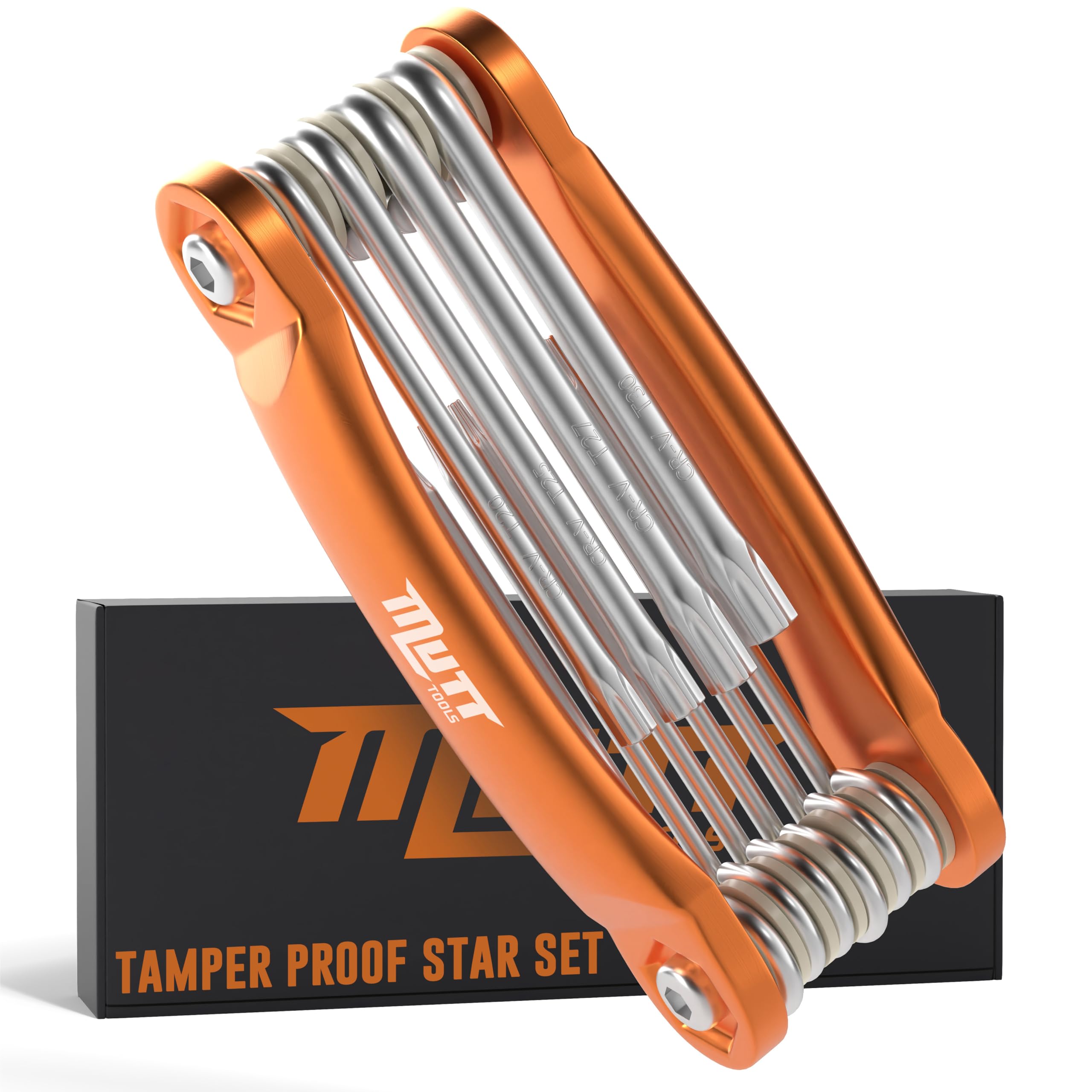 Photo 1 of Mutt Tools Tamper Proof Star Wrench Set – Folding Security Torx Set with Hole in Middle – For Regular and Security Torx Key Screws, Tamper Resistant Star Key Wrench