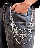 ARZASGO Layered Punk Pants Chain for Men Women, Gothic Hip Hop Jean Chain Wallet Chain Biker Trouser Chain, Goth Emo Fashion Keychain Accessories