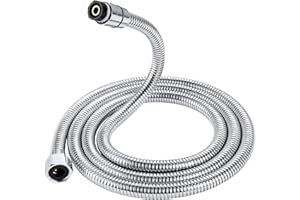 KINSE Kink Free Shower Hose, 59" Extra-Long for Handheld Shower Head Hose, Flexible Shower Hose Replacement with Brass Insert and Integral Rubber Ring - Sturdy & Anti-Leakage(Chrome)