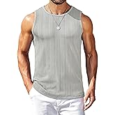 COOFANDY Men's Casual Tank Tops Ribbed Knit Sleeveless Muscle Shirts Basic Tank Undershirts