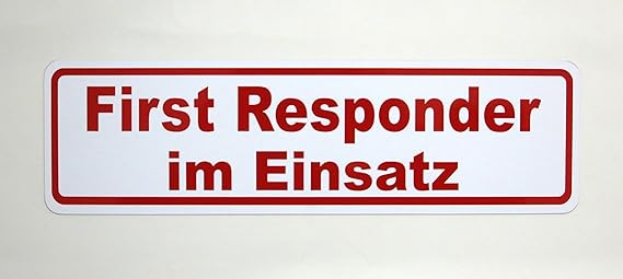Magnetschild First Responder im Einsatz | Schild magnetisch | lieferbar in zwei Größen (35 x 10 cm)