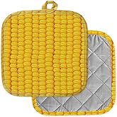 [Pack of 2] Pot Holders for Kitchen, Washable Heat Resistant Pot Holders, Hot Pads, Trivet for Cooking and Baking (Grain Corn)