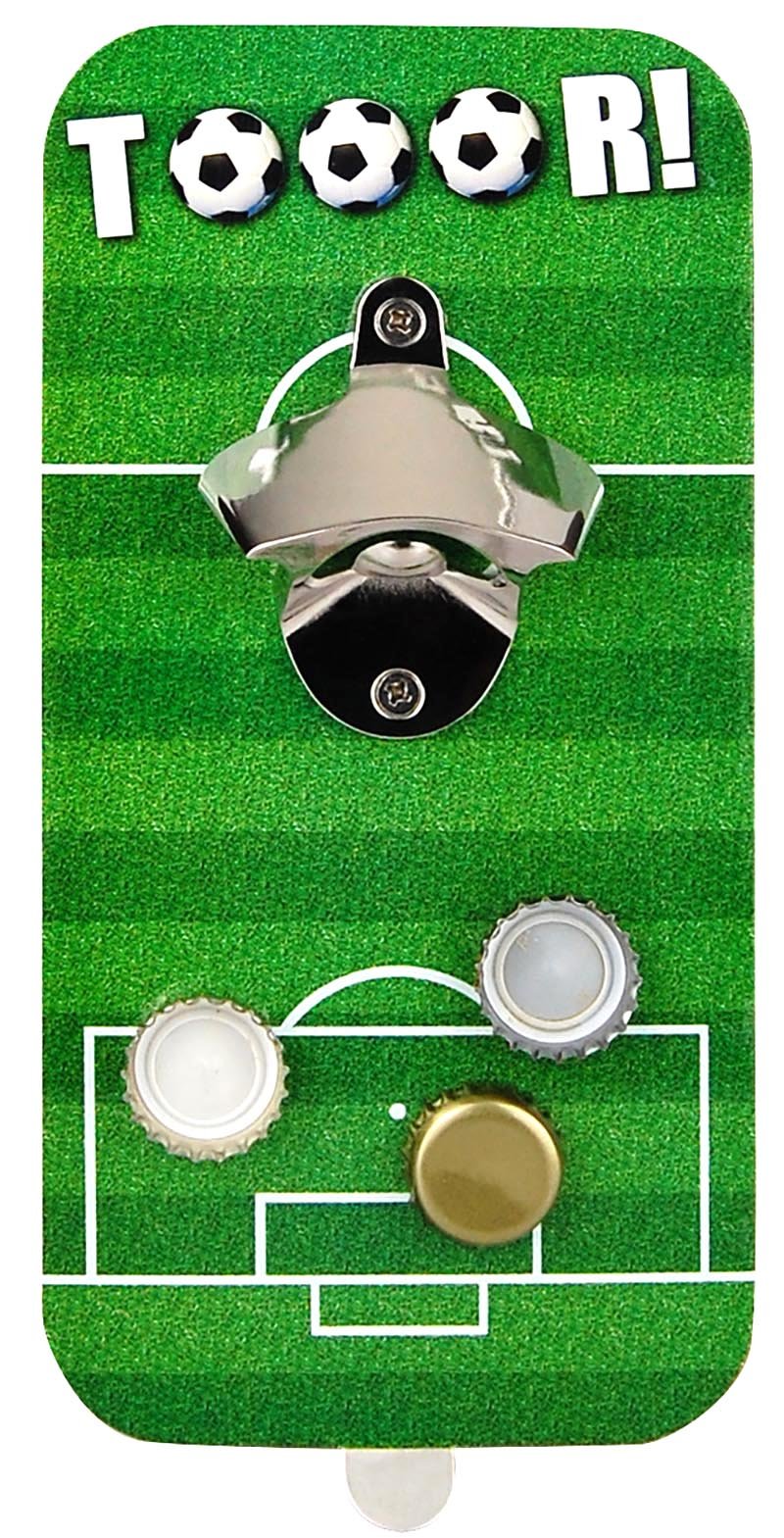 Magnetic Bottle Cap Catcher Bottle Opener Football"TOOOR!". - Beer opener, a great gift