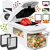 Fullstar Pro XL Vegetable Chopper &amp; Mandoline Slicer, All-in-1 Kitchen Tool | Multi-Blade XL Food Chopper, 8-Cup Pull-Out Catch Tray, Veggie &amp; Fruit Slicer, Dicer, Grater, Dishwasher Safe Kitchen Gadgets