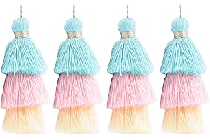 KONMAY Bulk 20pcs Tri-Layered Tassels with Hanging Loop for Jewelry Making, Clothing