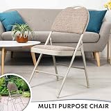 Nyxi Folding Chair Premium Padded Fabric Seat 150kg Load Cream view 6