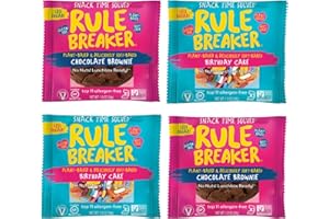 Rule Breaker Vegan & Gluten Free Cookies | Birthday Cake & Chocolate Brownie | Plant-Based, Top 11 Allergen-Free | Soft-Baked, Great Snacks for Kids & Adults, Individually Wrapped (Pack of 4)