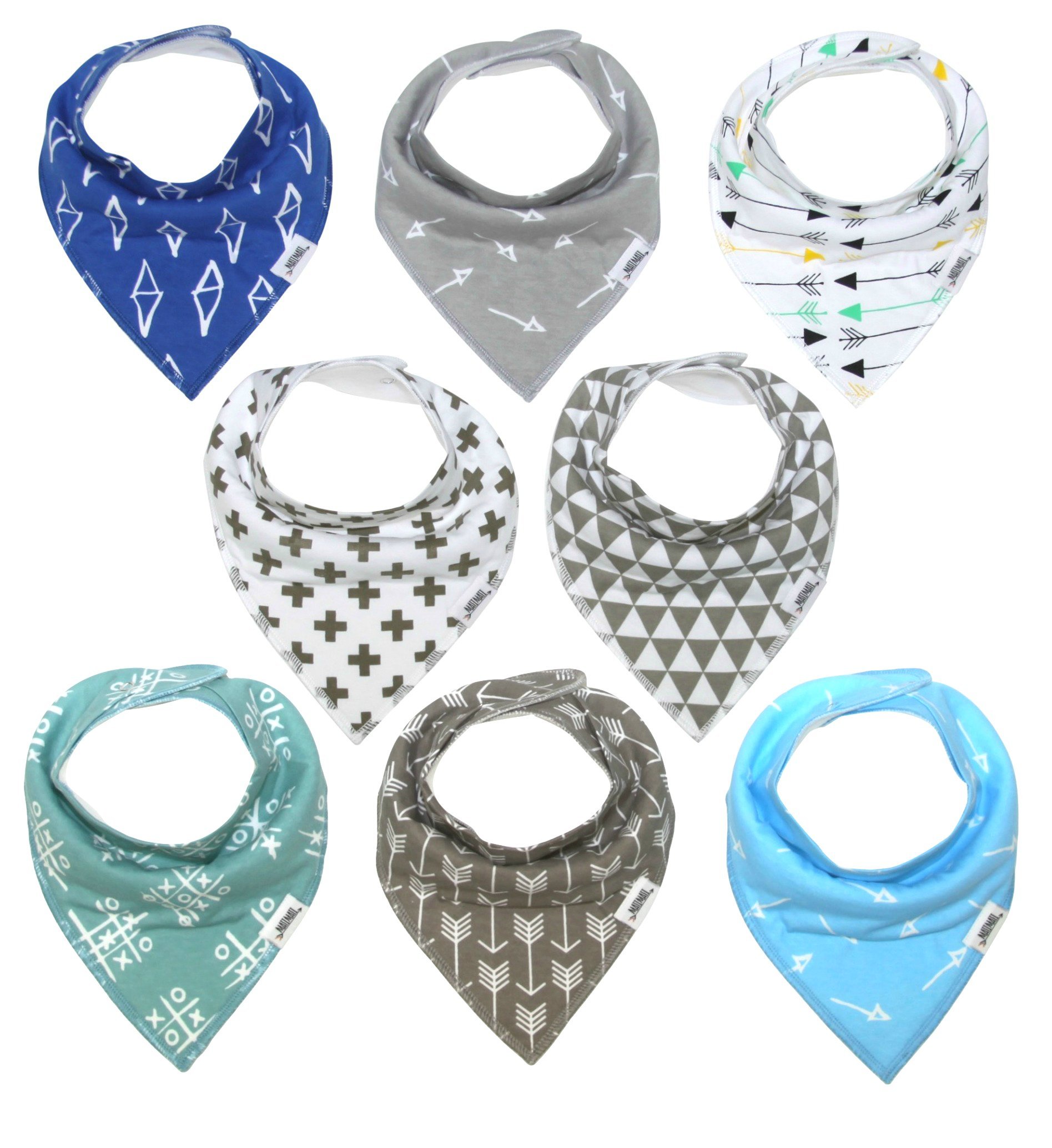 Baby Bandana Drool Bibs with Snaps, Organic Super