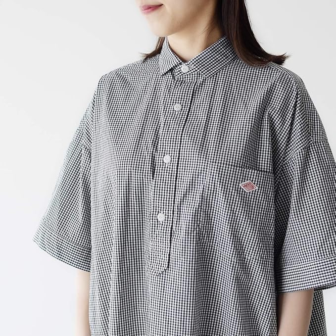 Amazon Co Jp ダントン Danton レギュラーカラー シャツ ワンピース ギンガムチェック レディース 春夏 Jd 3655mtp 36 フリーサイズ Navy Stripe 服 ファッション小物