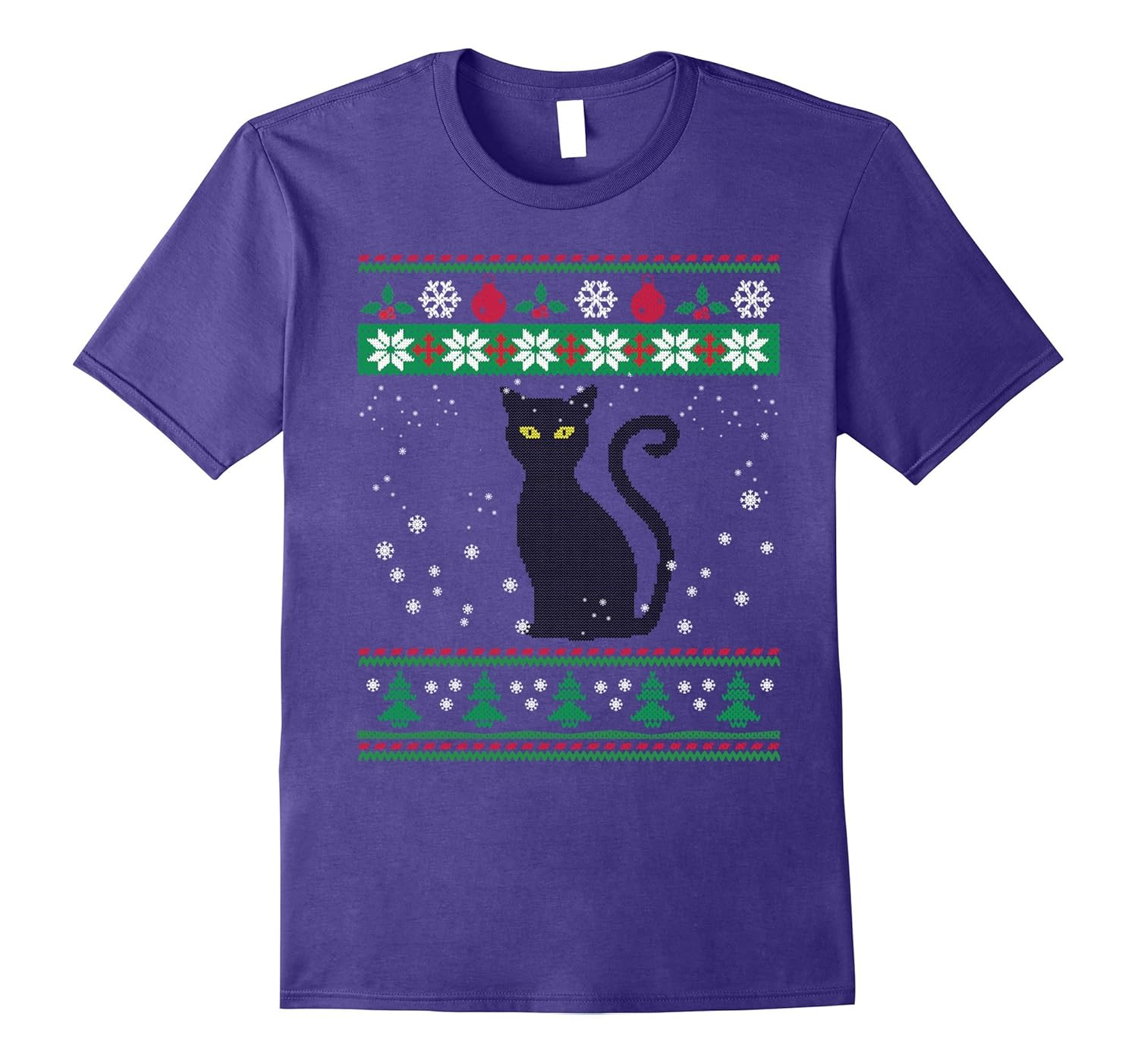 Ugly Christmas With Black Cat T-shirt-ANZ