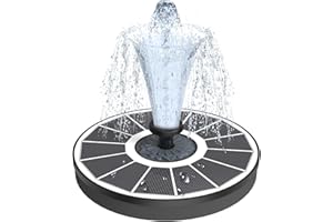 Yzert Solar Fountain Upgraded High Efficiency Glass Solar Panel, Solar Bird Bath Fountains with Flower No Battery,Solar Water Pump Fountain for Bird Bath Garden Small Ponds Outdoor Décor(White)