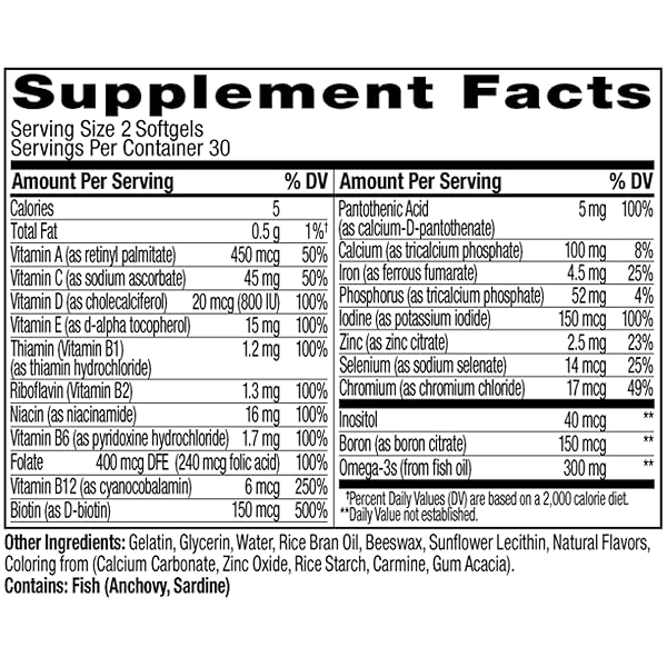 OLLY ULTRA WOMEN’S MULTI SOFTGELS, OVERALL HEALTH AND IMMUNE SUPPORT, OMEGA-3S, IRON, VITAMINS A, D, C, E, B12, DAILY MULTIVITAMIN, 30 DAY SUPPLY – 60 COUNT