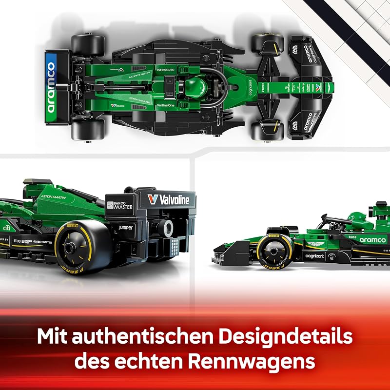 Speed Champions Aston Martin Aramco F1 AMR24 Rennauto - Spielzeug mit Formel 1 Minifigur zum Sammeln - baubares Modellauto für Jungen und Mädchen ab 10 Jahren und erwachsene Motorsport Fans 77245