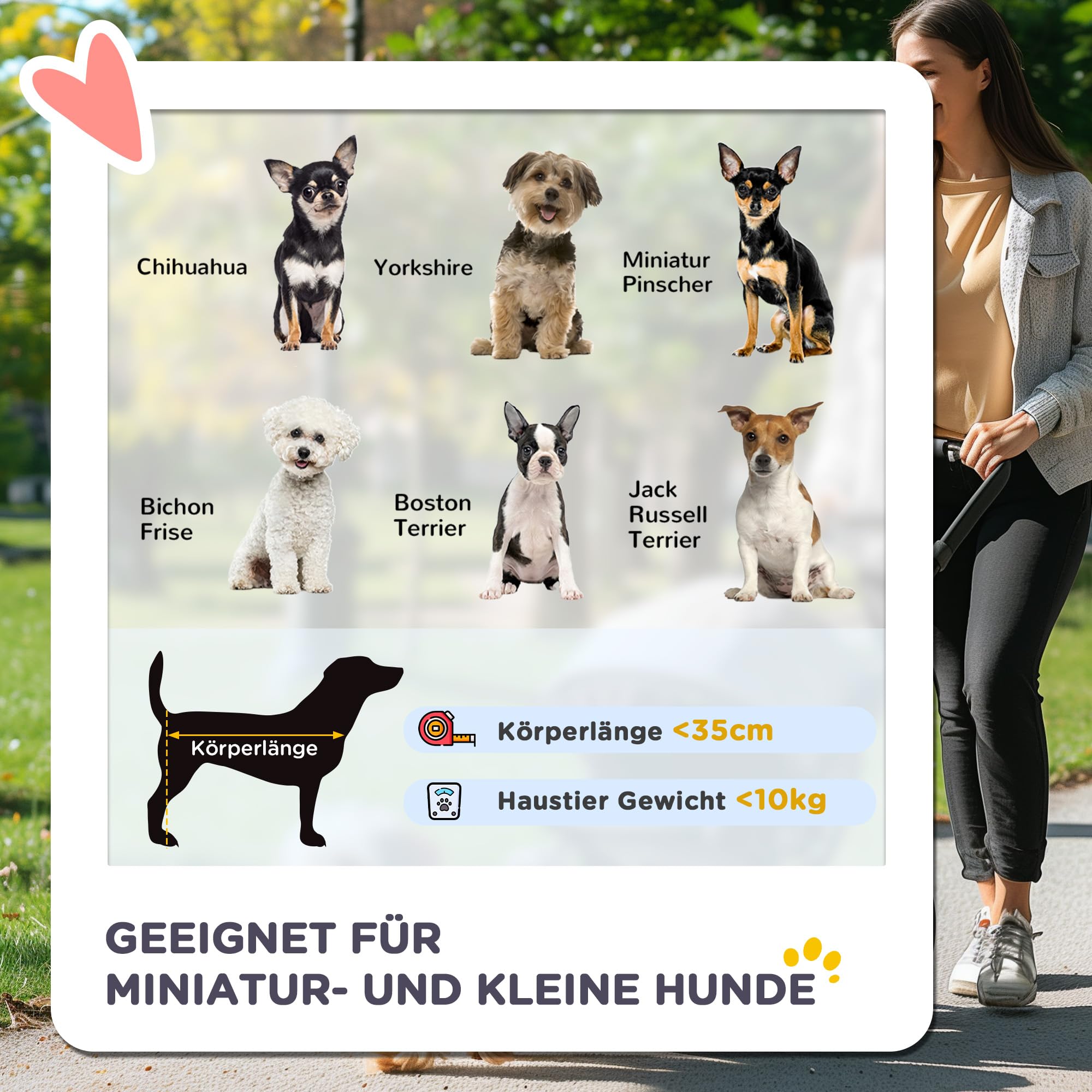 PawHut Hundewagen Hundebuggy Buggy Hunde Katzen Pet Stroller Hunde Buggy Kaffeebraun 4