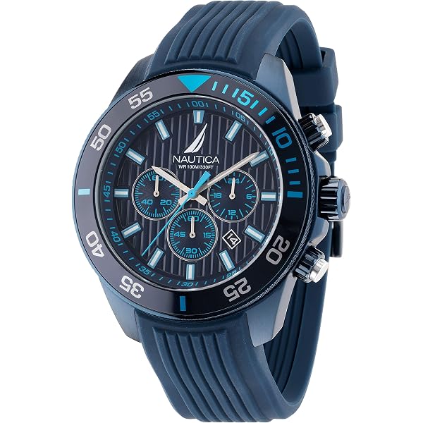 Nautica Chrono Blue Silicone Strap Watch 46mm Stainless steel NAPNSF305 NST Men main image 2