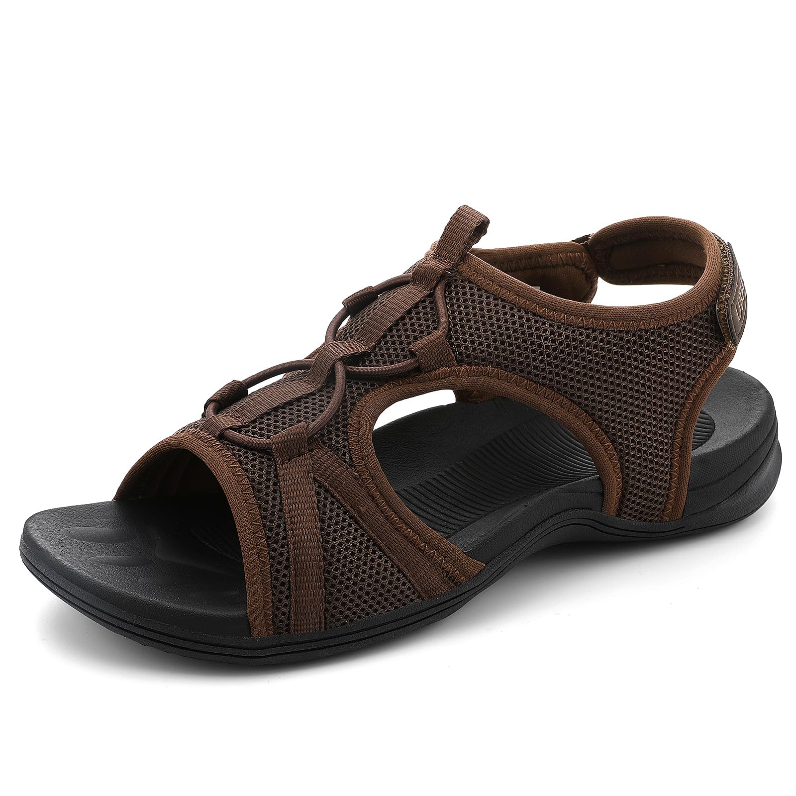 Photo 1 of UBFEN Womens Hiking Sandals Comfortable Walking Sandals Summer Sport Breathable Arch Support Brown Women US 8.5