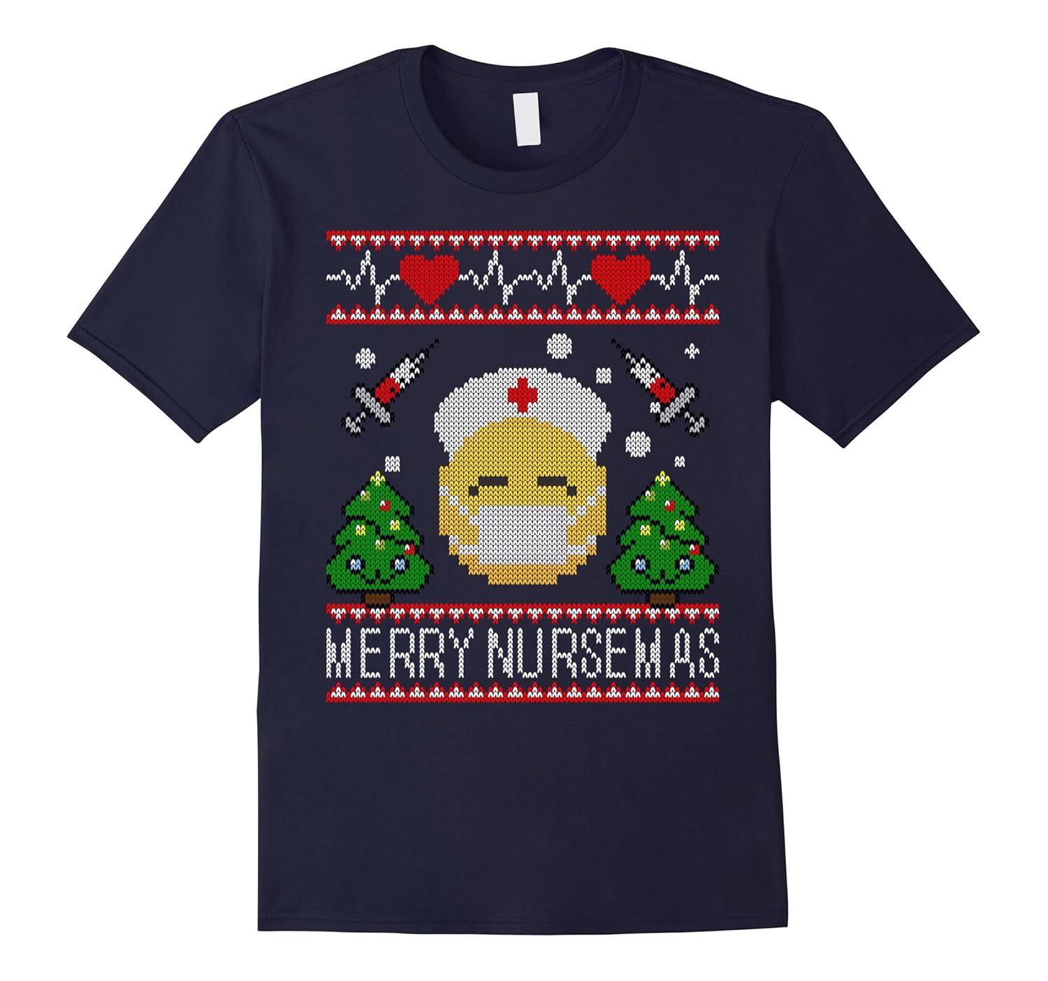 Emoji Nurse Christmas shirt Face With Medical Mask-ANZ