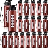 Mifoci 20 Pieces Sports Water Bottle Bulk 17 oz Reusable Plastic Biking Water Bottle Tumbler Adults Reusable Large Bottles with Leak Proof Flip Top for Party Outdoor (Football)