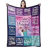 HEIFAM Best Friend Blanket Purple, Bestie Birthday Gifts for Women, Personalized Gifts to My Sister for Friend, Soul Sister Graduation Gift Ideas, Friendship Gifts, Mothers Day Present, 50"X60"