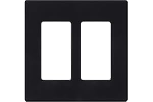 Lutron Claro 2 Gang Decorator/Rocker Wallplate, Gloss | CW-2-BL | Black