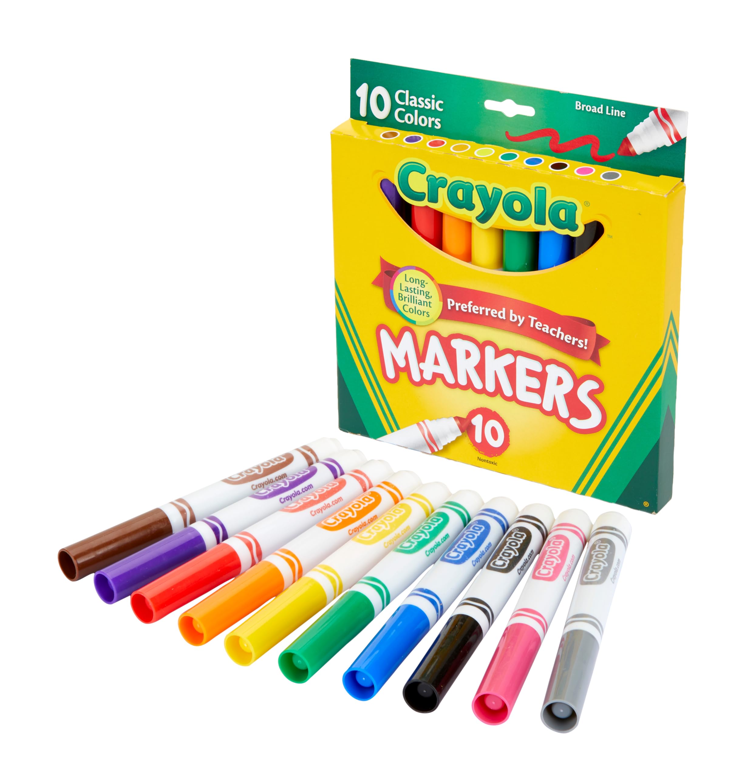 CRAYOLA Classic Colors Broad Line Markers,10 Count (Pack of 6)