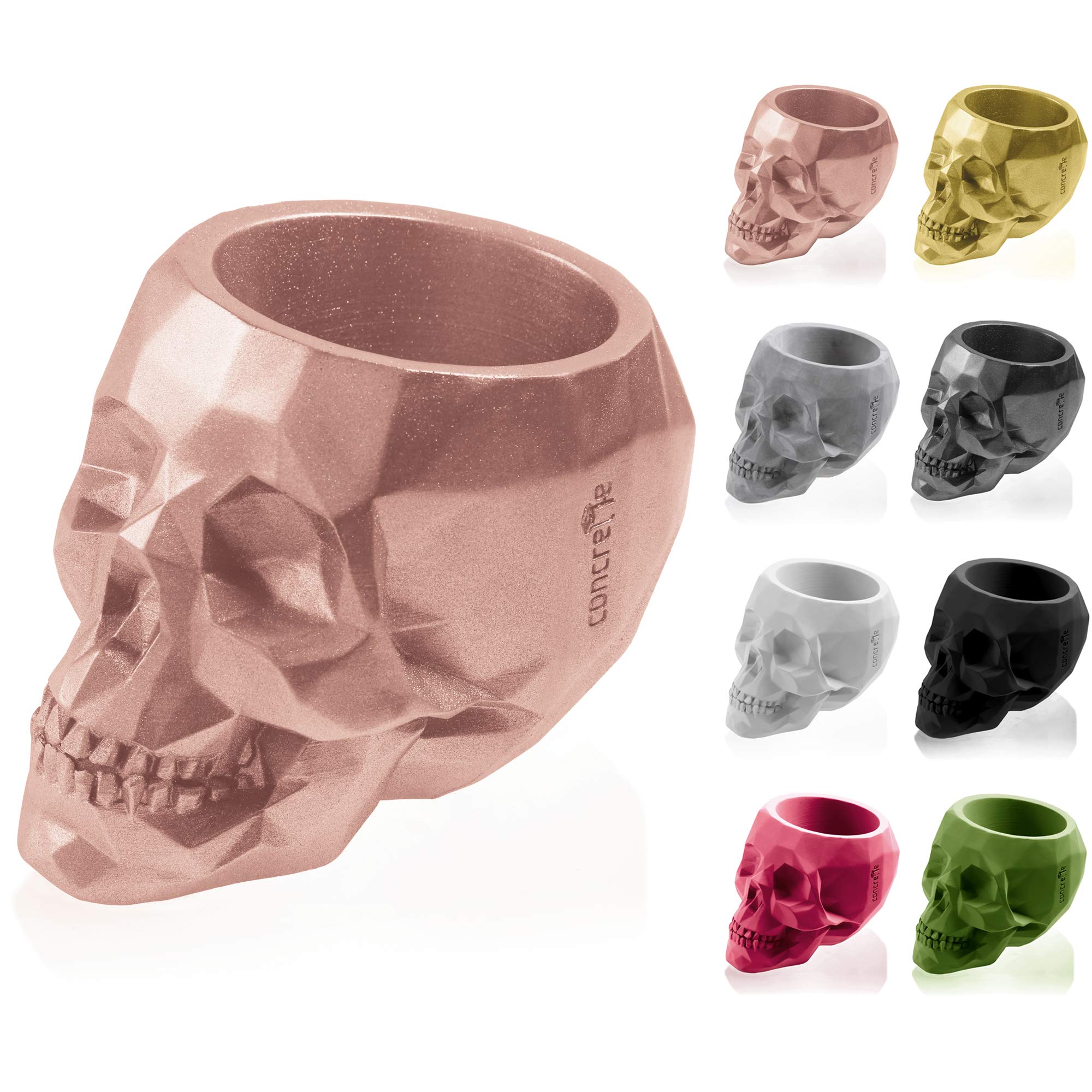 CONCRETTE Flower Pot, Rose Gold, Ø 7,6-17x12x12 cm