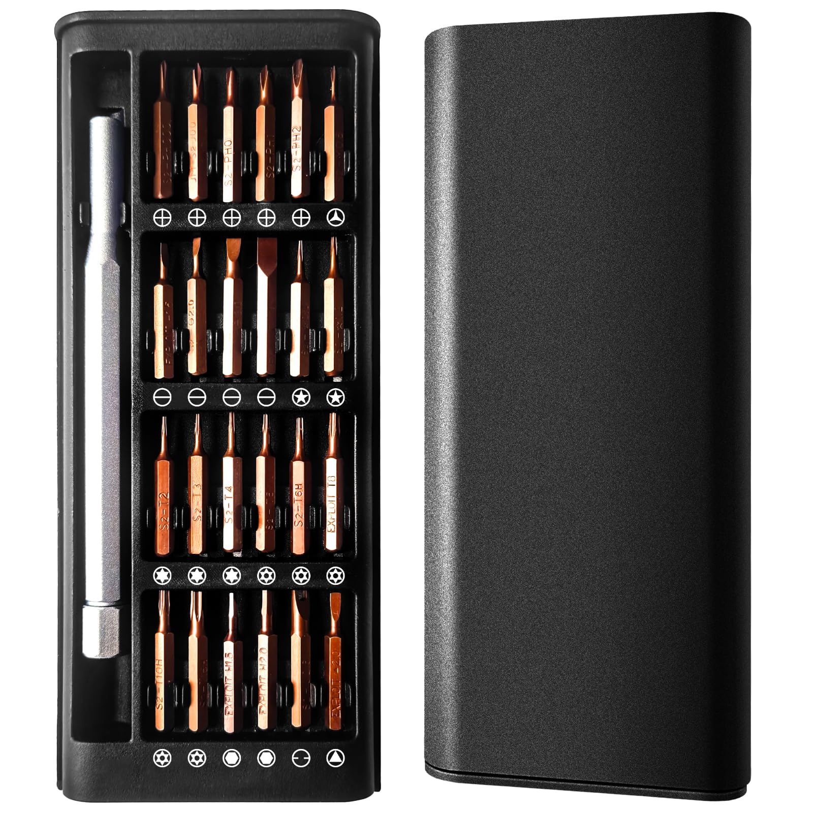 HPMAISON 25Pcs Precision Mini Screwdriver Set, S2 Steel Magnetic Screwdriver Set Electronic Repair Tool Kit for iPhone, iPad, MacBook, Computer, Laptop, PC, Tablet, Phone, PS4, PS5, Switch, Xbox — image 1