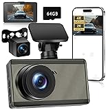 NICEWIN Dash Cam Front and Rear - 4K Ultra HD Dual