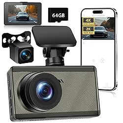 NICEWIN Dash Cam Front and Rear - 4K Ultra HD Dual