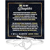 KOLSTRAW To My Daughter Bracelet From Mom Or Dad, Daughter Bracelet, Daughter Gift, I love you Daughter, Jewelry Gift For Daughter On Birthday, Graduation With Heartfelt Message & Elegant Box