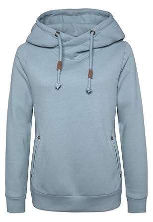 Sublevel Damen Sweat-Hoodie in Rosa, Blau & Grau | Sportlich-Eleganter Kapuzenpullover