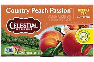 Celestial Seasonings Country Peach Passion Herbal Tea, 20 Tea Bags Box