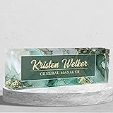 Personalized Premium Green Marble Acrylic Desk Name