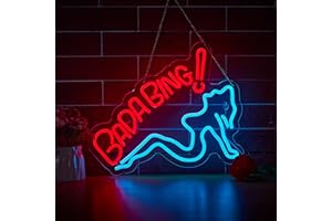 ZODZ Bada Bing Neon Sign for Wall Décor Girls Sopranos Merch Dimmable Switch LED Neon Signs with USB Powered for Man Cave Roo