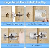 Thrilez 5PCS Cabinet Hinge Repair Kit with 35 Screws Stainless Steel Repair view 7