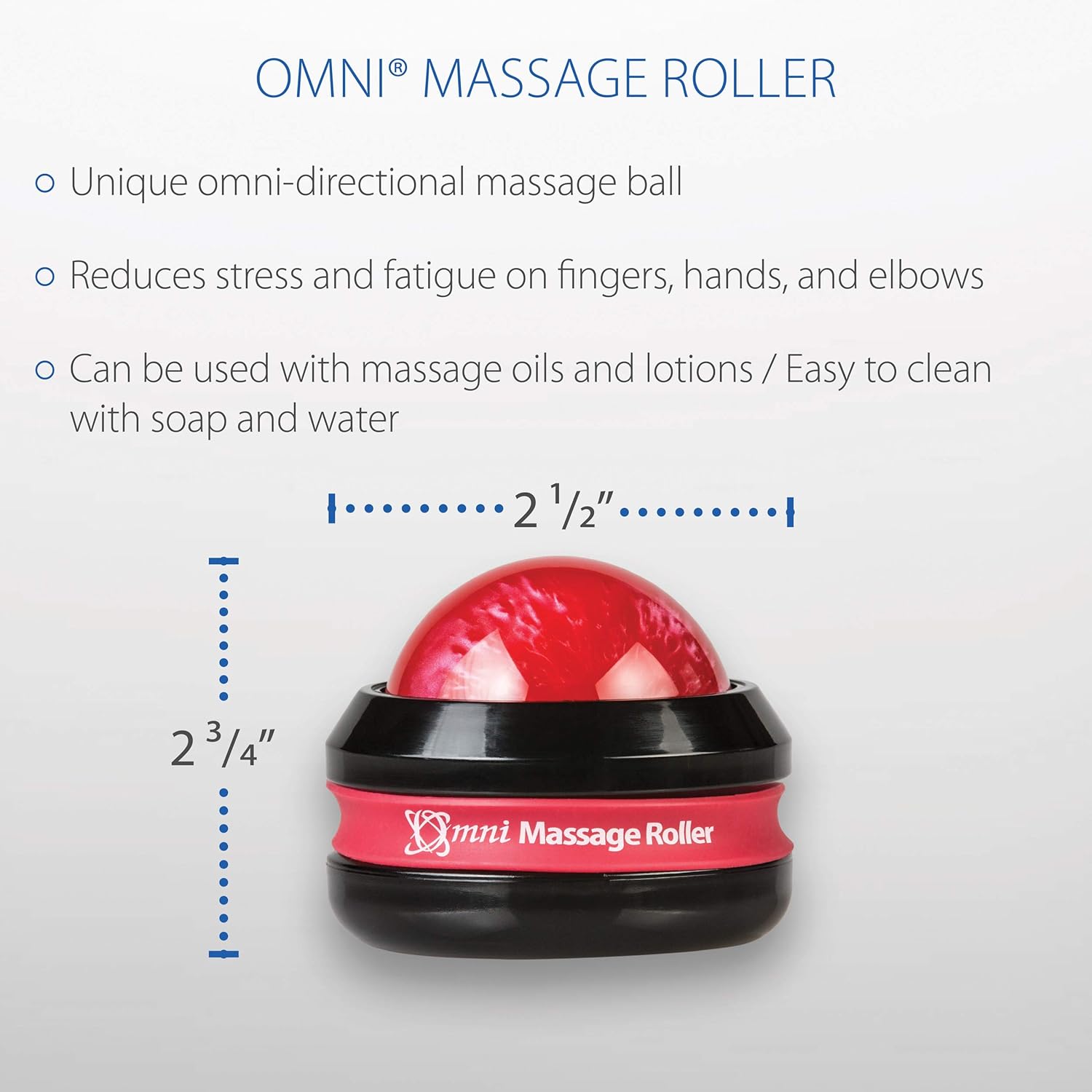 Core Products Omni Massage Ball Manual Roller Massager for Self Massage Therapy Tool, Black Cap - Red: Health & Personal Care