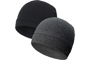 vidsel 100% Cotton Skull Caps for Men Women Breathable Night Cap Sleep Hats Soft Lightweight Running Beanie Helmet Liner