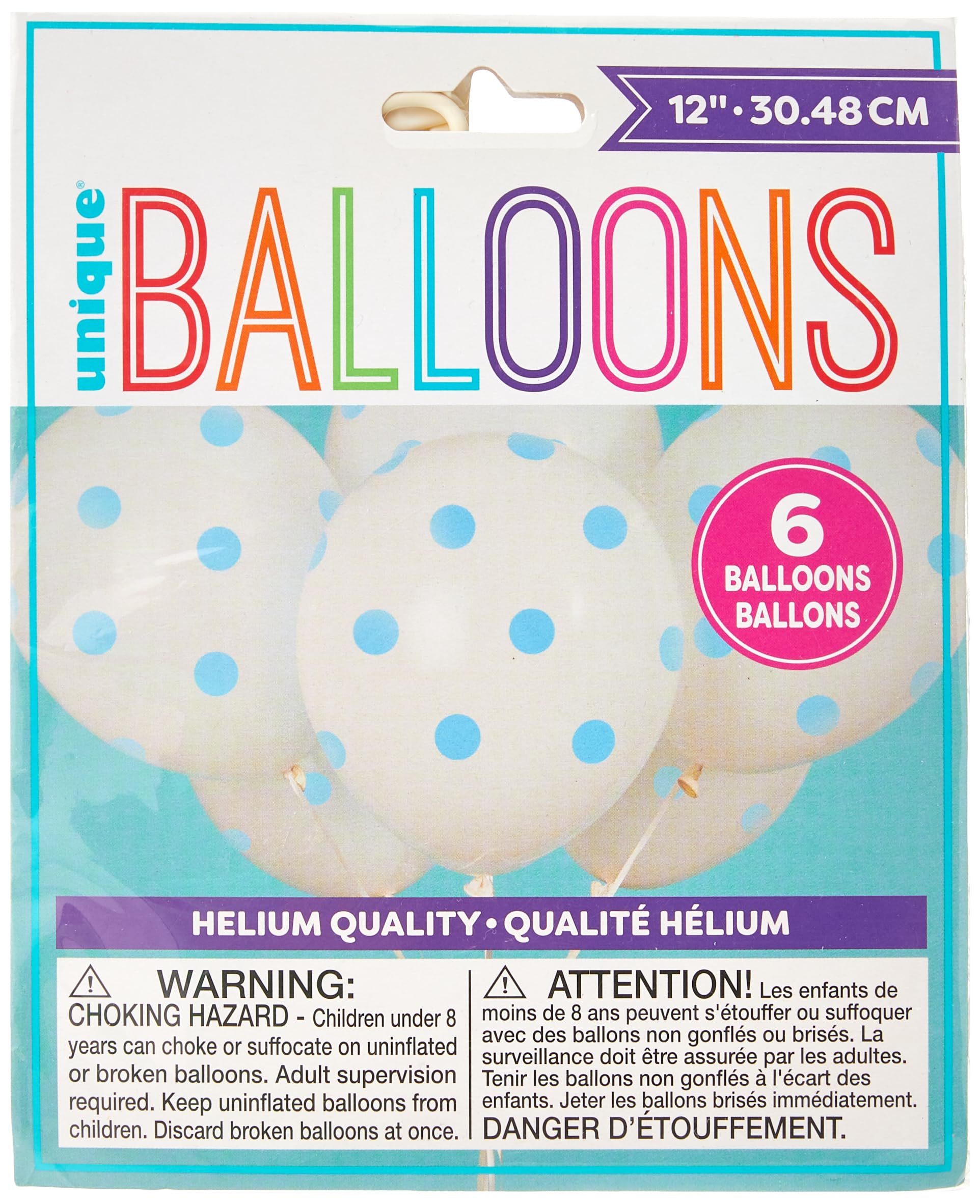 Powder Blue Dotted Latex Balloons (30cm) Pack of 6 - Perfect for Celebrations and Parties