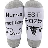 MBMSO NP Nurse Gift New Nurse Practitioner Gifts Graduation Gifts 2 Pairs NP Est 2025 Socks NP Student Gift Nursing Sock
