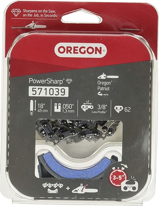 Oregon 571039 Electric Chainsaw Chain and Sharpening Stone Replacement