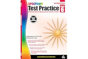 Spectrum Grade 6 Test Practice Workbooks, Ages 10 to 11, Math, Language Arts, and Reading Comprehension 6th Grade Test Practice, Reproducible Book, Vocabulary, Writing, and Math Practice - 160 Pages