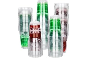Abilat 100 Pcs Football Plastic Cups, 16 oz Disposable Cups for Football Theme Party Sports Birthday Party Supplies