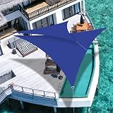 Teynewer Triangle Shade Sail 3x3x3m Waterproof UV Block 98% Blue view 4