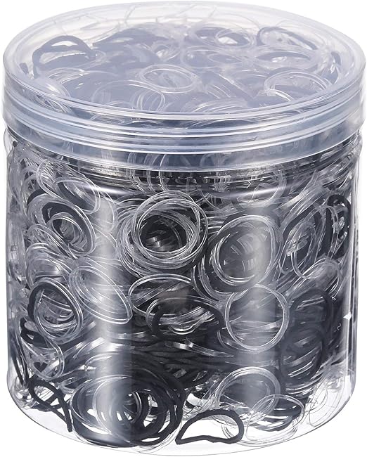 Xhuan 200pcs Black And White Mini Rubber Bands Mixed Soft Elastic