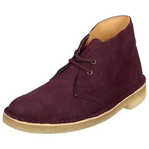 purple clarks desert boots